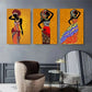 3pcs African Woman Silhouette Colorful Metal Print Ready to Hang Art