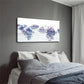 Blue Hydrangeas Floating On Wall Art Canvas Office Home Room Framed 80x45cm