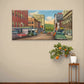Vintage Classic City Street Urban Wall Art Canvas Office Home Framed 80x45cm