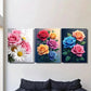 3pcs Colorful Rose and Daisy Modern Floral Metal Print Ready to Hang Art
