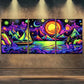 3pcs Nature Moon Colorful Lake Boat Perfect Wall Art Set Canvas Framed 40x60cm - High Quality Print 100% Australian Made Wall Canvas Ready to Hang