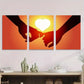 3pcs Romantic Heart Hands Love Themed Metal Print Ready to Hang Art
