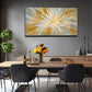 Modern Golden & White Line Wall Art Canvas Office Home Room Framed 80x45cm