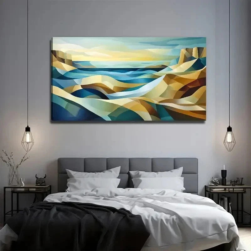 Abstract Beach Bohemian Wall Art Canvas Office Home Room Framed 120x60cm
