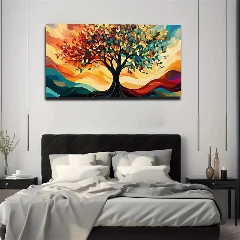 Abstract Foliage Modern Colors Wall Art Canvas Office Home Room Framed 120x60cm