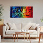 Abstract Cityscape Graffiti Wall Art Canvas Office Home Room Framed 80x45cm