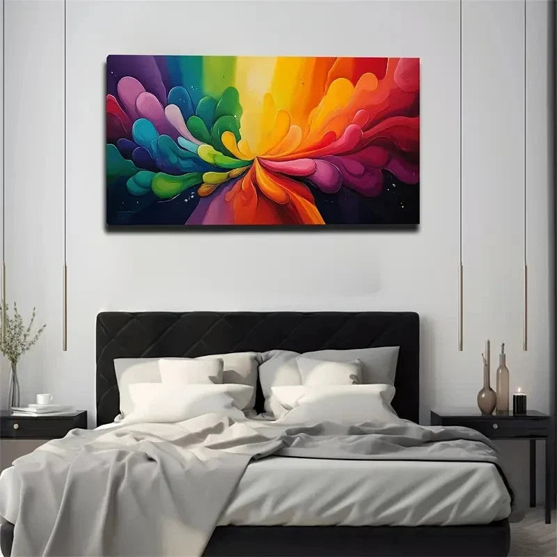 Irregular Color Shapes Spread Wall Art Canvas Office Home Room Framed 120x60cm