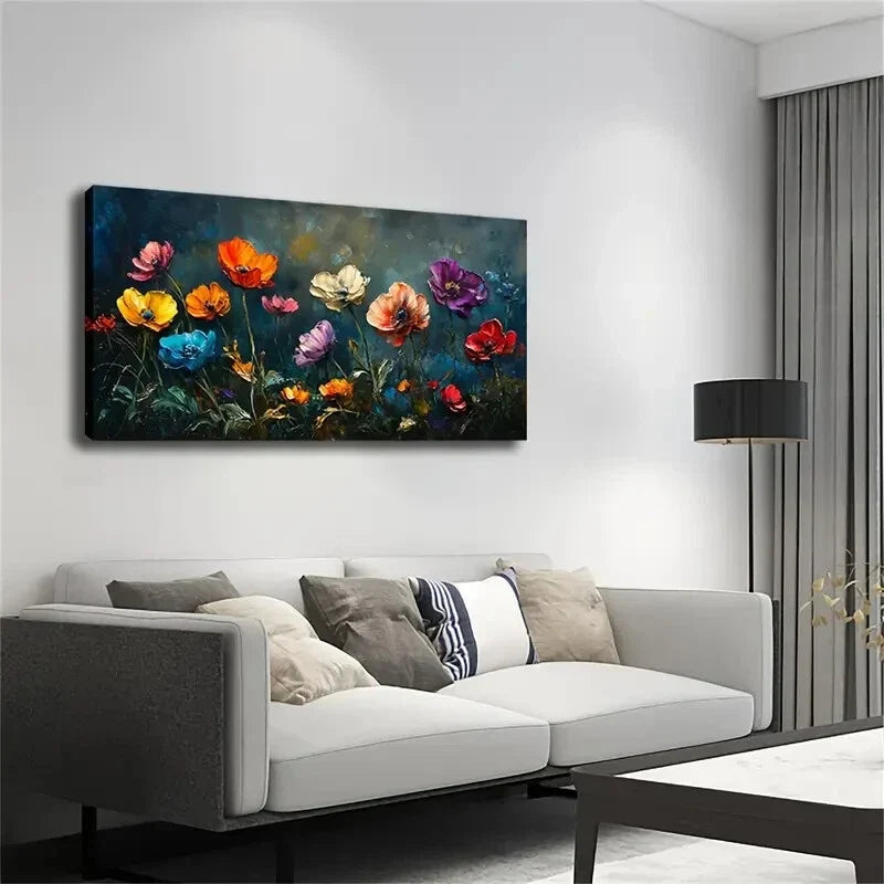 Smudged Background Effect Wall Art Canvas Office Home Room Framed 120x60cm