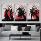 3pcs Samurai Cherry Blossom Warrior Metal Print Ready to Hang Art