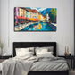 Romantic River Scene Perfect Wall Art Canvas Office Home Room Framed 80x45cm