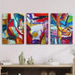 3pcs Vibrant Abstract Colorful Graffiti Style  Wall Art Set Canvas Framed 40x60cm - High Quality Print 100% Australian Made Wall Canvas Ready to Hang