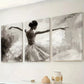 3pcs Elegance Decorative Ballerina White Tutu Wall Art Set Canvas Framed 40x60cm - High Quality Print 100% Australian Made Wall Canvas Ready to Hang