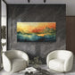 Vibrant Abstract Landscape Wall Art Canvas Office Home Room Framed 80x45cm
