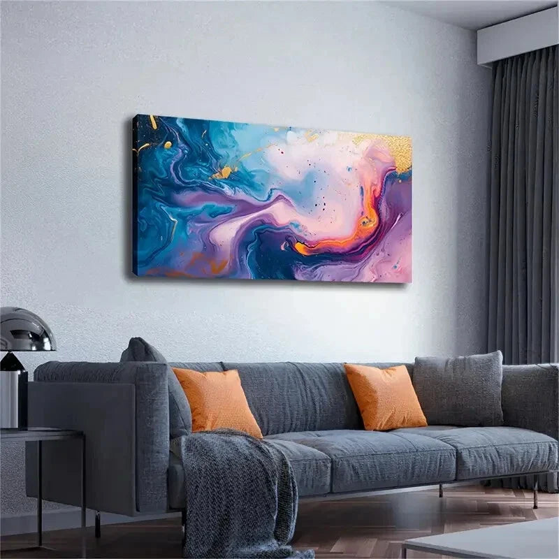 Dreamy Scene Golden Accent Wall Art Canvas Office Home Room Framed 120x60cm