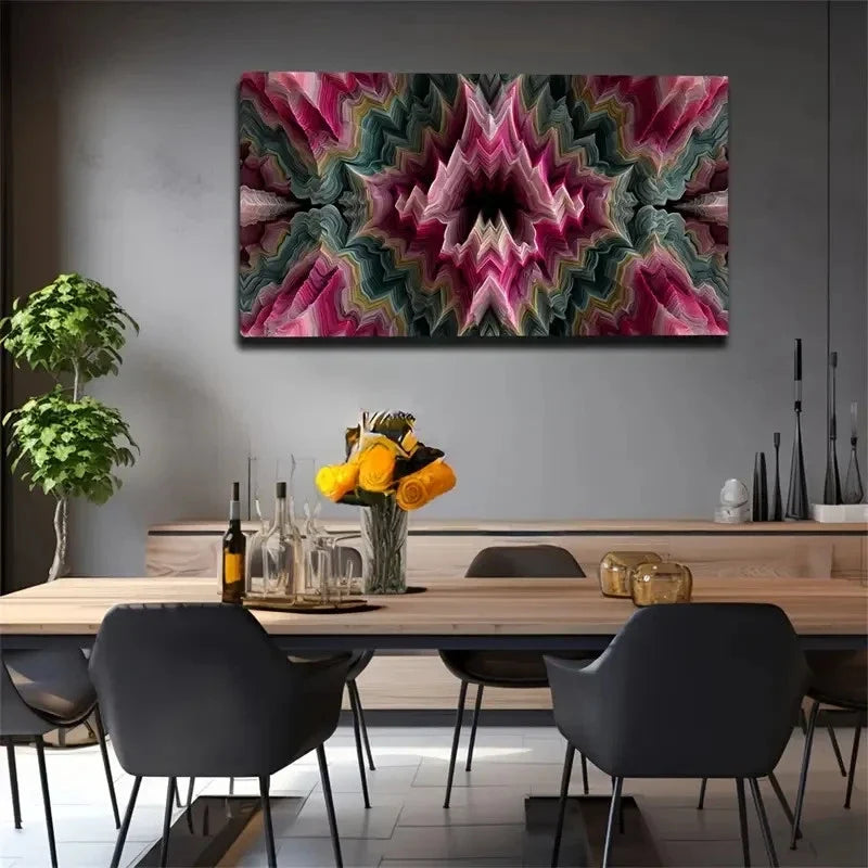 Elegant Design Symmetrical Wall Art Canvas Office Home Room Framed 120x60cm