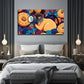 Black Cat With Magnifying Glass Wall Art Canvas Office Home Room Framed 120x60cm