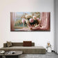 Pink Floral Vase Wall Art Canvas Office Home Room Framed 80x45cm