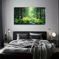Lush Forest & Stream Perfect Wall Art Canvas Office Home Room Framed 80x45cm