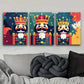 3pcs Cartoon Nutcracker Art Painting, Metal Print Ready to Hang Art