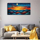 Vibrant Sunset & Mountain Wall Art Canvas Office Home Room Framed 120x60cm