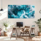 Abstract Blue Tones Dynamic Wall Art Canvas Office Home Room Framed 120x60cm