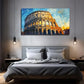 Vibrant Colosseum Sunset Scene Wall Art Canvas Office Home Room Framed 80x45cm