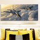 3pcs Fighter in the sky Art Painting Metal Print Ready to Hang Art