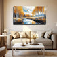 Realistic Autumn Birch Trees Wall Art Canvas Office Home Room Framed 80x45cm