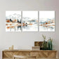3pcs Warm Earthy Japandi Style Nature Lake Metal Print Ready to Hang Art