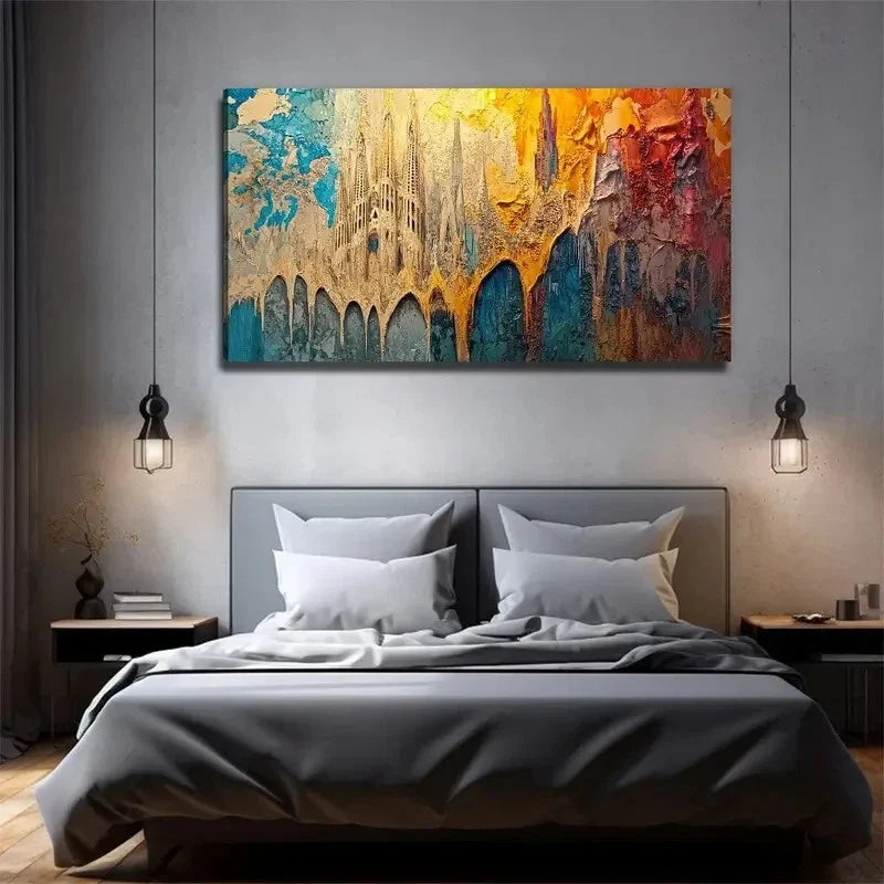 Abstract Design Decorative Wall Art Canvas Office Home Room Framed 80x45cm