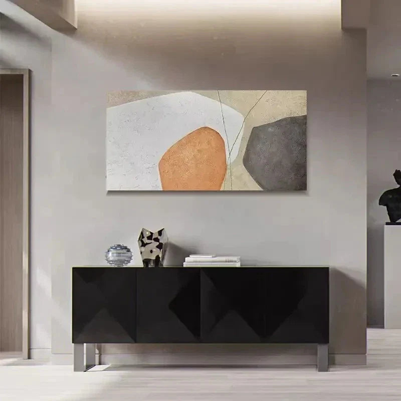 Classic Abstract Rocks Wall Art Canvas Office Home Room Framed 120x60cm