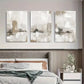 3pcs Abstract Beige Neutral Tone Metal Print Ready to Hang Art
