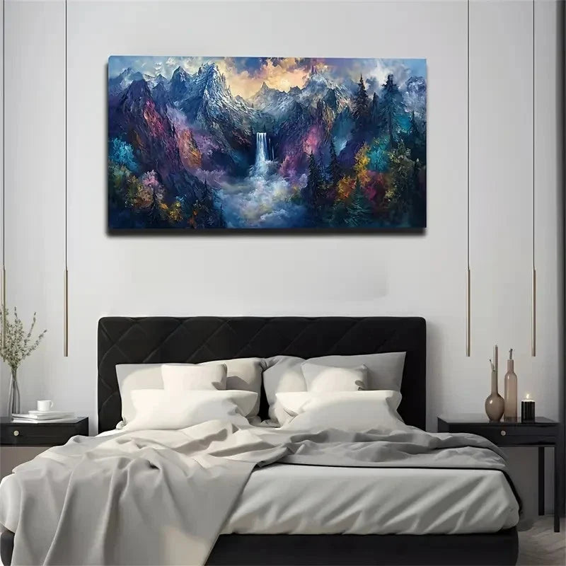 A Wide View Of Mountains Wall Art Canvas Office Home Room Framed 120x60cm