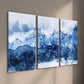 3pcs Abstract Blue White Navy Blue Mountains Wall Art Set Canvas Framed 40x60cm - High Quality Print 100% Australian Made Wall Canvas Ready to Hang