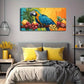 Parrot & Fruit Branch Décor Wall Art Canvas Office Home Room Framed 120x60cm