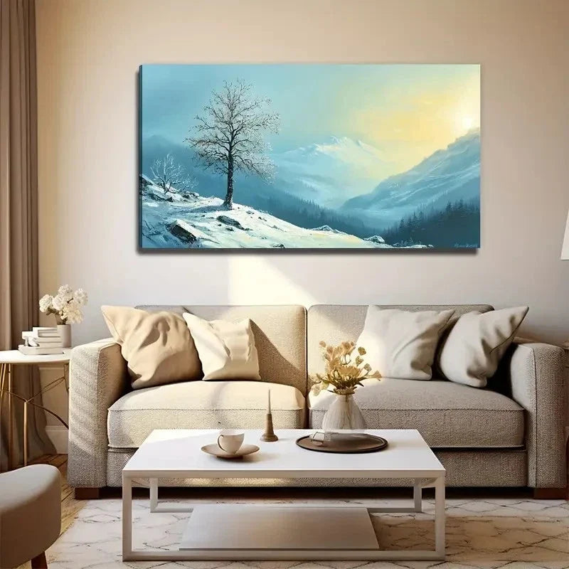 Winter Sunset Perfect Wall Art Canvas Office Home Room Framed 80x45cm