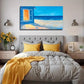 Coastal Open Window Beach Wall Art Canvas Office Home Room Framed 120x60cm