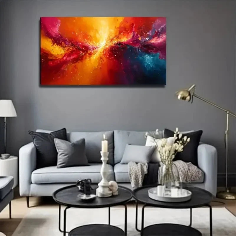 Cosmic Light Suitable Wall Art Canvas Office Home Room Framed 120x60cm