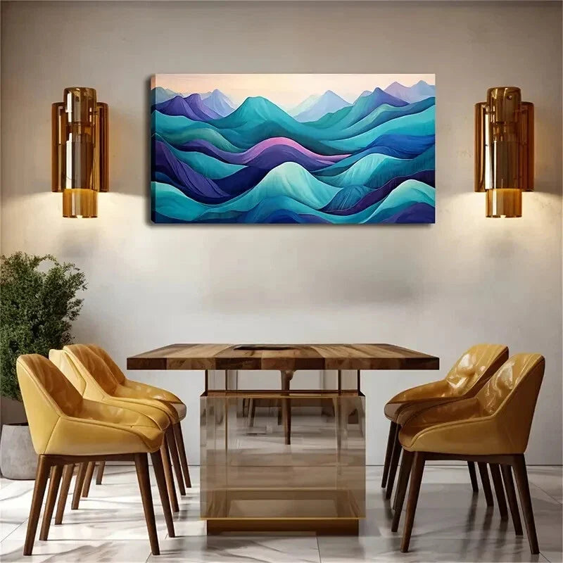 Modern Minimalist Mountain Wall Art Canvas Office Home Room Framed 120x60cm
