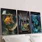 3pcs Vibrant Goldfishes in Aquarium Scene Wall Art Set Canvas Framed 40x60cm - High Quality Print 100% Australian Made Wall Canvas Ready to Hang