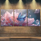 3pcs Elegant Butterfly Pink Flower Perfect Wall Art Set Canvas Framed 40x60cm - High Quality Print 100% Australian Made Wall Canvas Ready to Hang