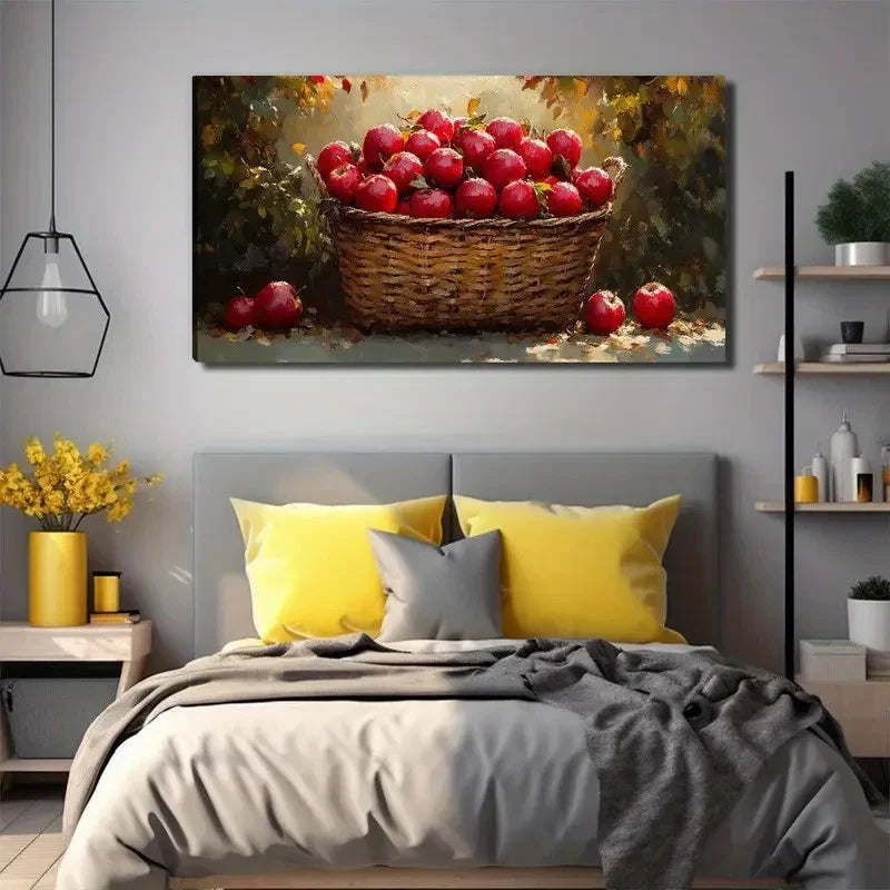 Red Apples Tree Perfect Wall Art Canvas Office Home Room Framed 120x60cm