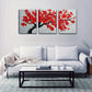 3pcs  Red Leaf Vintage Style  Wall Art Set Canvas Framed 40x60cm - High Quality Print 100% Australian Made Wall Canvas Ready to Hang
