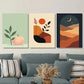 3pcs Peach, Sunset, And Night Sky Abstract Wall Art Set Canvas Framed 40x60cm - High Quality Print 100% Australian Made Wall Canvas Ready to Hang