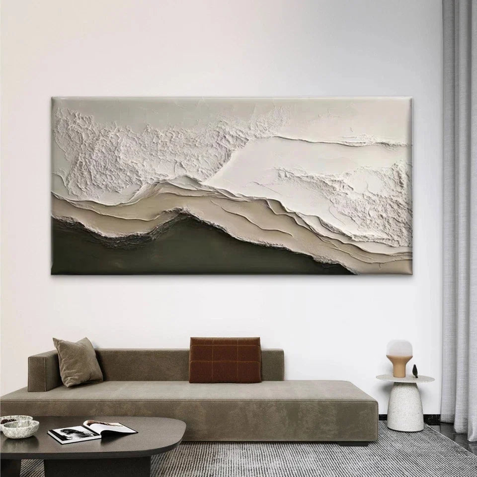 Abstract Textured Mountain Wall Art Canvas Office Home Room Framed 120x60cm