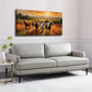 A Group Of Wild Horses Wall Art Canvas Office Home Room Framed 120x60cm