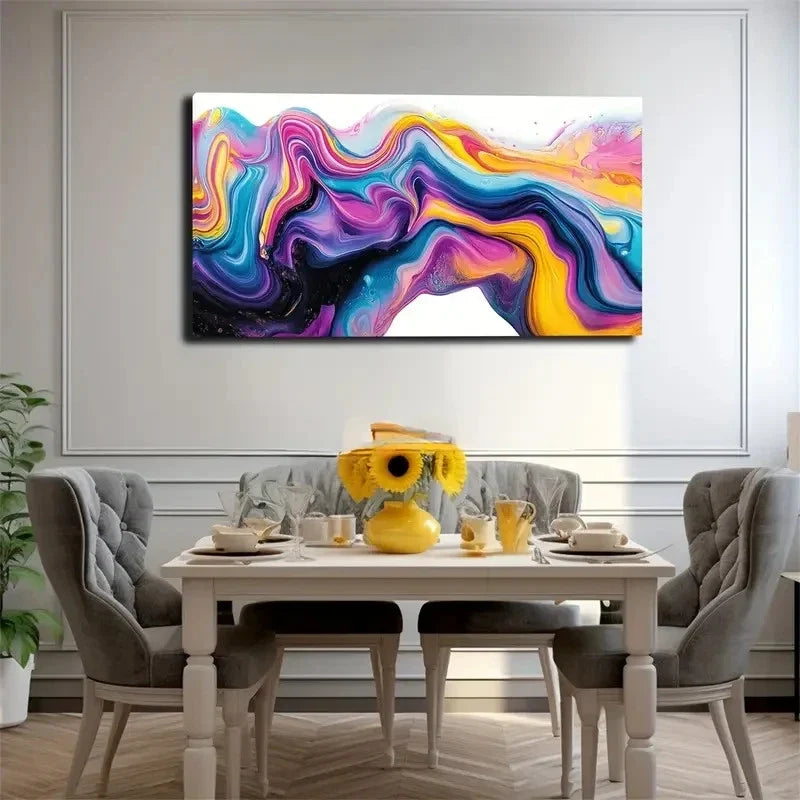 Rich Colors That Blend And Flow Wall Art Canvas Office Home Room Framed 120x60cm
