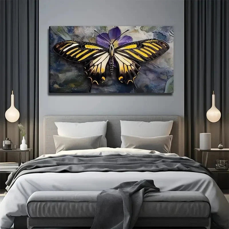 Extra Large Butterfly Wing Wall Art Canvas Office Home Room Framed 120x60cm