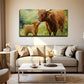 Featuring Two Cows On Grass Wall Art Canvas Office Home Room Framed 120x60cm