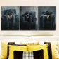 3pcs Decadent Man Trio, Modern Black & White Metal Print Ready to Hang Art